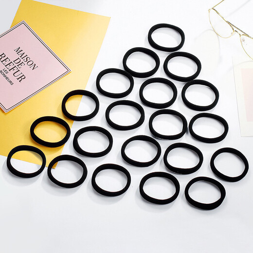 Chimera (CHIMERA) classic black headband 20 pieces that do not hurt the hair, durable and highly elastic hair rope, tight and sporty, simple rubber band hair tie