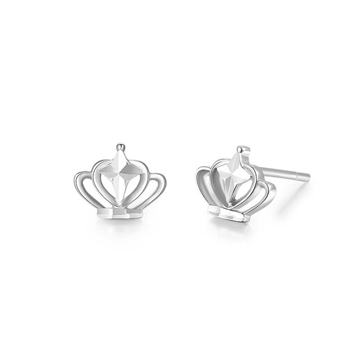 Mengjinyuan PT950 platinum earrings, crown temperament earrings, birthday gift for girlfriend, about 1.7g