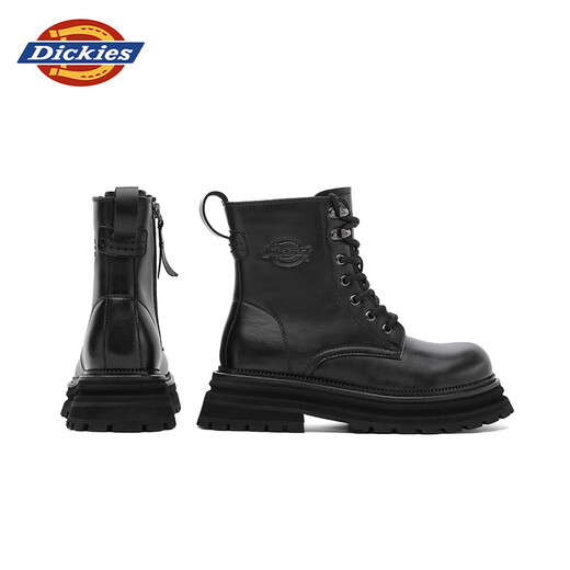 Dickies Martin Boots Men's Boots Spring Boots Men's Couple Heightening Thick Sole British Work Boots Versatile Men's Shoes Black 40