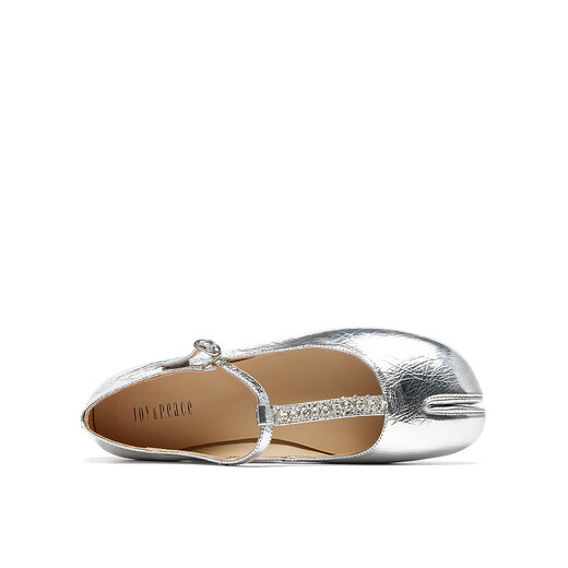 Echtes Schönheitsgedicht Herbst Flash Diamond T-Band Verspielte Split Toe Mary Jane Single Schuhe Frauen 12126cq4 Silber 36