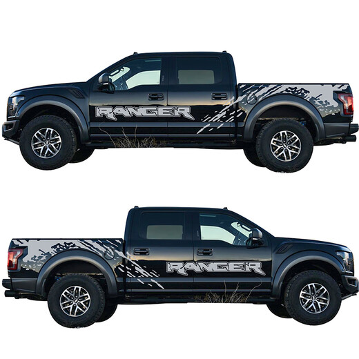 Yilu wei ni is suitable for Ford Raptor car stickers, F-150 pickup truck body stickers, mud dot personalized stickers, original material on both sides, silver gray