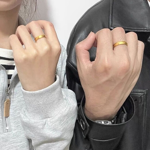 Sanskrit 9999 pure silver ancient heritage gold-clad silver ring couple ring for men and women Valentine's Day frosted gift