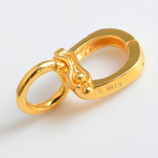 Yuyao k gold jewelry buckle 18k pendant buckle small slip pearl necklace accessories 750 gold diy jewelry small slip B version/thick gold/18k gold