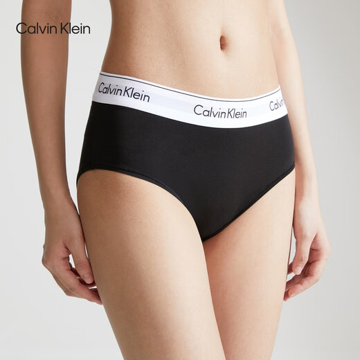 Calvin Klein Unterwäsche [Moderner Schwerkraftgürtel] Frauen CK High Taille Baumwollgezerrte sexy Bikini-Briefs Frauen QF6280 001-Space Black 1 m