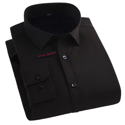 ROMON warm shirt men's fleece shirt no-iron business casual long-sleeved thickened business solid color top for young and middle-aged people ZL26 purple 41