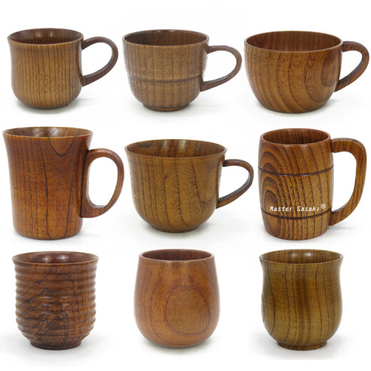 Chuangjingyi selected wooden water cup Japanese style wooden cup wooden tea cup solid wood handy cup handmade wooden water cup restaurant carved wood cup and saucer 11*2