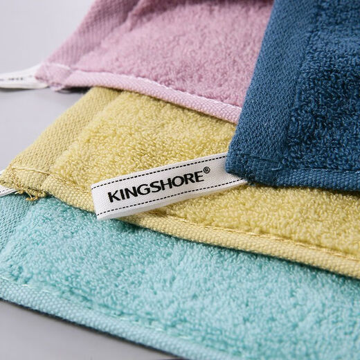 KING SHORE 3-pack square towel, pure cotton, hanging hand and face towel, children's square absorbent hand towel, square towel 6K121, 3 pieces, one each in blue, green and gray