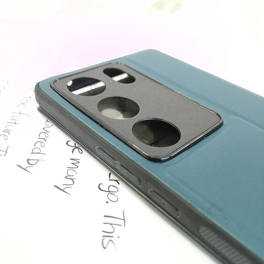 德曼尼 vivoS17手机壳磁吸s17pro翻盖s17t保护套17e素皮vivo系列新款全包防摔商务 青山黛【S17/S17pro/S17t通用】含软膜