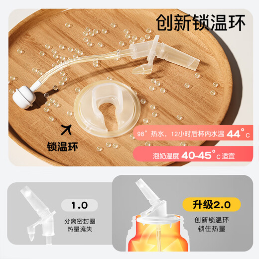 小土豆保温杯儿童杯吸管杯宝宝水杯316不锈钢大容量水杯奶瓶一岁以上 橙色 350ml (手柄+背带)