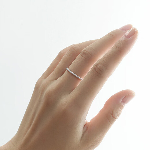 Ming brand jewelry platinum ring PT950 simple frosted small aperture ring fashionable tail ring BFM0077 platinum ring size 12 about 1.21 grams