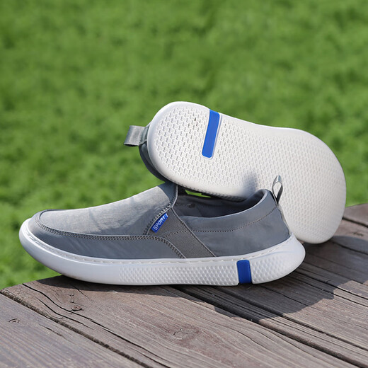 TYKT brand canvas shoes men's summer new old Beijing cloth shoes breathable low top men's shoes casual shoes gray 42