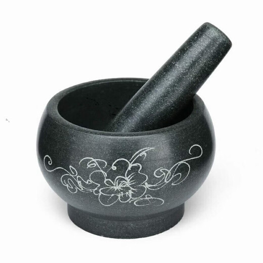 XJ bluestone mortar household mortar stone nest stone cup manual garlic press mortar medicine mortar retro Chinese medicine grinding medicine outer diameter 30cm