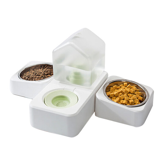 Nervous Cat Cat Bowl Ceramic Double Bowl Food Bowl Cat Drinking Bowl Dog Bowl Protects Cervical Vertebral Automatic Drinking Pet Supplies Anti-Tip Girl Powder Stainless Steel Three Bowls Anti-Tip, Does Not Wet Mouth, Universal for Cats and Dogs