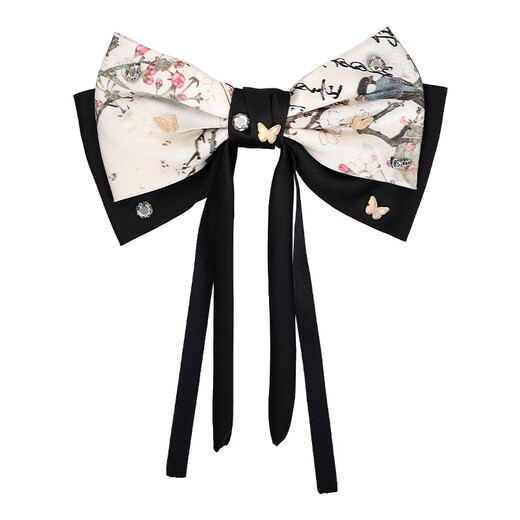 Cercoo Magpie Dengmei New Chinese Style Bow Tassel Hairpin Ponytail Half Clip Back of the Head Hair Accessory as a Gift for Your Girlfriend