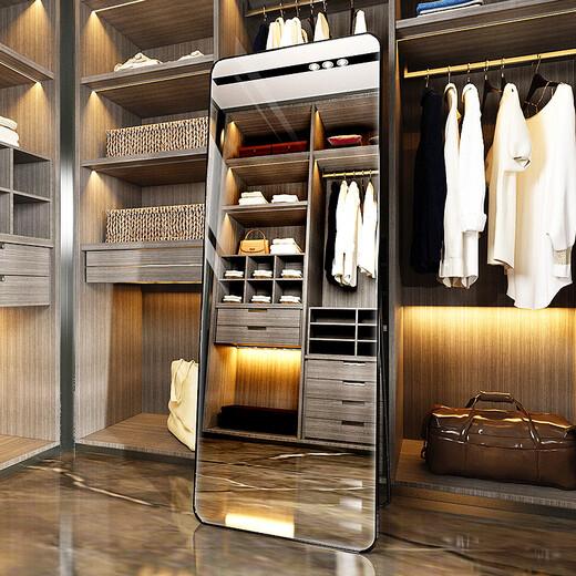 Floor-standing mirror full body mirror beauty home clothing store live broadcast special slim and high dressing fitting standing mirror [Home upgraded model] Xuanye Hei 60*165 [adjust other x No