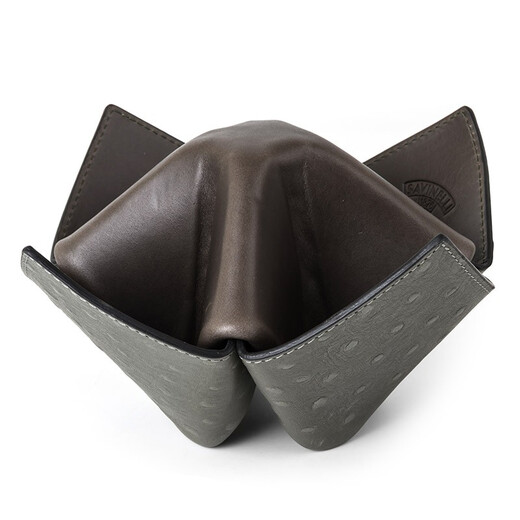 Sharphan (Savinelli) Italienischer Sharphan-Pfeifenhalter aus Südost, Nordwestorigami M674 Viertüriger Lederpfeifhalter Herrengeschenk Silber Grey-Hole