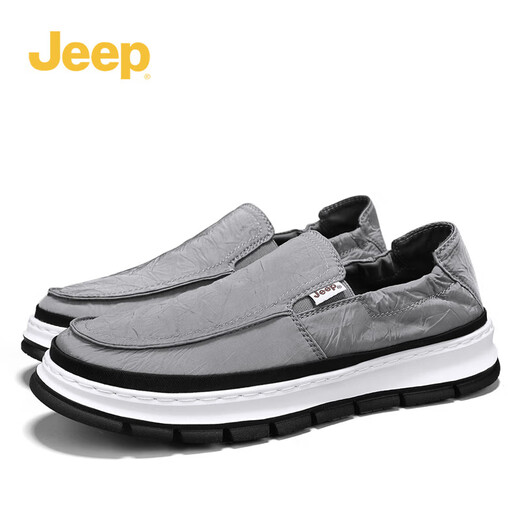 Jeep canvas shoes for men in summer new product breathable one-foot lazy shoes ice silk cool youth anti-slip soft sole casual shoes for men gray (sports size) 41 (255mm)