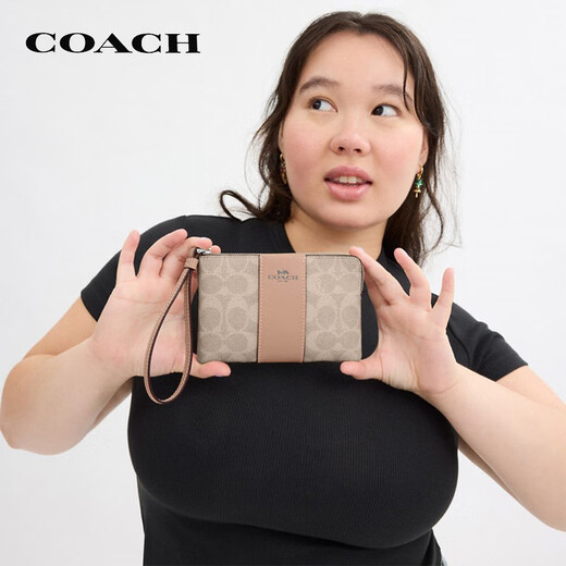 COACH [Brand Direct Supply] Women's Small Clutch Wrist Bag PVC with Leather CW854SVPWH
