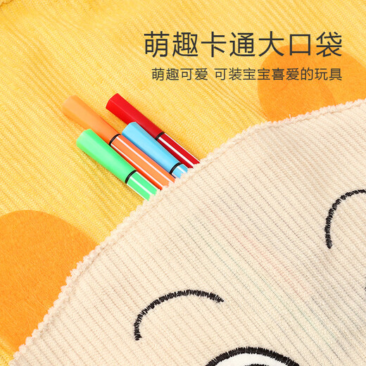 Baby large strap cover children waterproof and dirty food bib for baby rice bag autumn and winter backward jacket backward clothing protective clothing Strap bear - blue 100 (recommended for 2-3 years old)