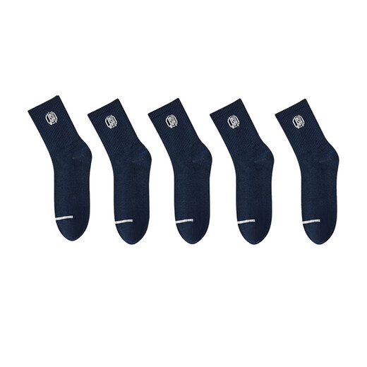 Jeanswest 5 pairs of men's stockings 2025 spring new casual men's socks pure cotton socks YM Sapphire Blue 5#2680 1 piece One size F