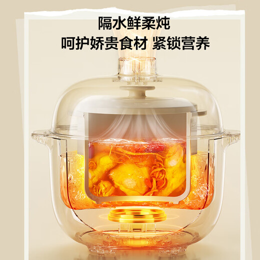 SUPOR electric stew pot with capacity of 1-3 people, bird's nest stew, baby food supplement multi-function pot, baby bb pot, mini porridge and soup pot DZ10YC882, white porcelain inner pot, easy to clean 1L