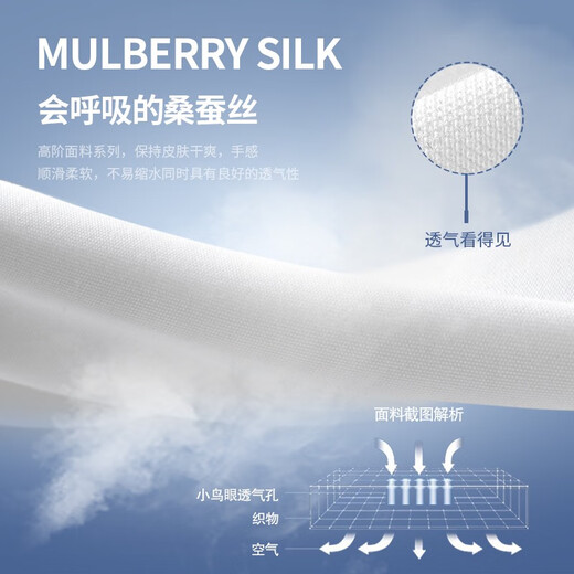 与狼共舞【含桑蚕丝】圆领短袖T恤男2025夏季新款刺绣凉感透气打底短t6623 本白803 S (165)