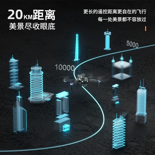 
Xiaomi (MI) drone aerial photography 8K high-definition remote-controlled aircraft high-definition digital images spread 20 kilometers away without worry-free replacement 60 minutes range 20KM obstacle avoidance airdrop touch large four-electric set-800 meters aerial photography 8K high-definition