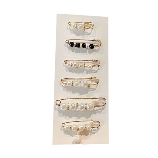 Dai Yan brooch neckline anti-exposure pin dress waist fixing artifact trousers waist pin to small pin accessories black and white pearl brooch trouser accessories 8-piece set