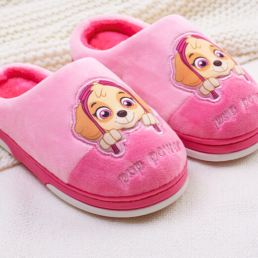 Paw Patrol children's cotton slippers winter wear-resistant indoor boys and girls cartoon soft-soled home shoes children's warm slippers 1807 sky blue 210/inner length 190mm