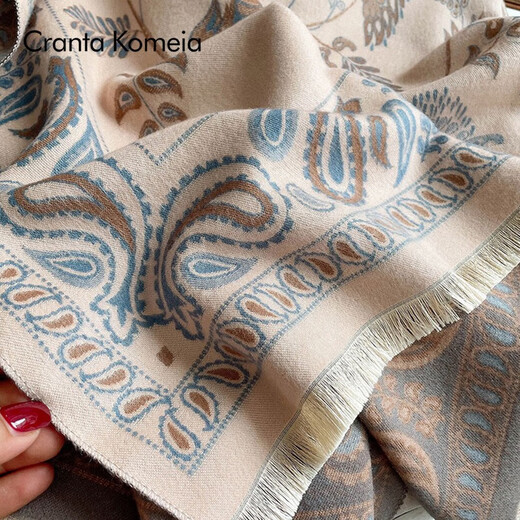 CRANTA KOMEIA official website scarf women long shawl 2025 new scarf women air conditioner warm and thick Korean version birthday gift for girlfriend blue bird blue high-end feeling ck style to send girlfriend wife practical high-end