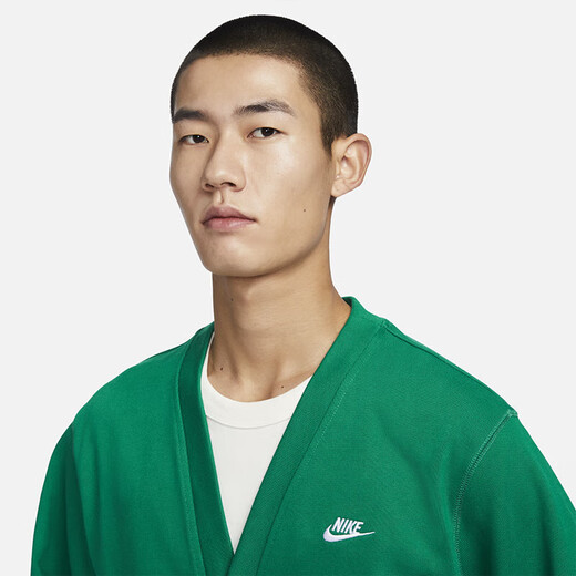 耐克（NIKE）外套男士2025春秋季新款针织开衫V领线衫休闲夹克上衣 FN3899-365绿色 L
