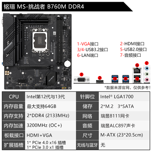 Mingxuan (Maxsun) Tablero de 12ª generación U Set i5 12600KF 12400F 12490F Capas de placa base de chips sueltas en caja Conjunto de CPU Challenger B760M DDR4 I5-12600KF CHIP LOLE CHIP [tres años de seguro de la tienda]