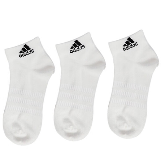 阿迪达斯（adidas）袜子运动袜男袜女袜中筒船袜休闲袜吸汗透气棉袜跑步纯色三双装 DZ9435/三双装/白色 4346（L）