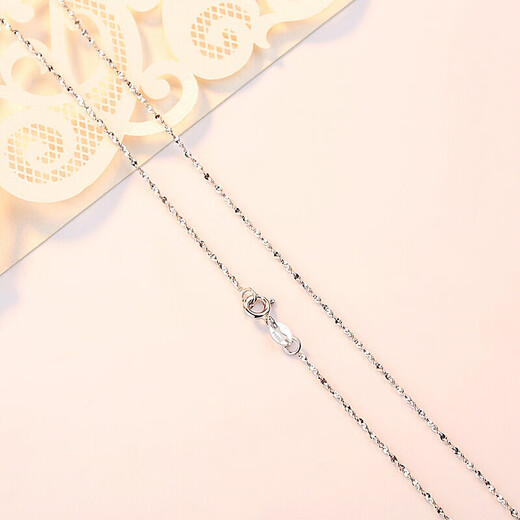 Nilan platinum plain chain PT950 necklace for women 18k gold clavicle chain long and short thin platinum necklace platinum melon seed chain (PT950) 40cm