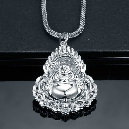 Xizhao Jewelry Platinum Pendant Flame Buddha Pendant PT950 Small Gold Buddha Pendant Women's Maitreya Buddha Big Belly Buddha Pendant Customized 60g Shipping in 1-10 working days