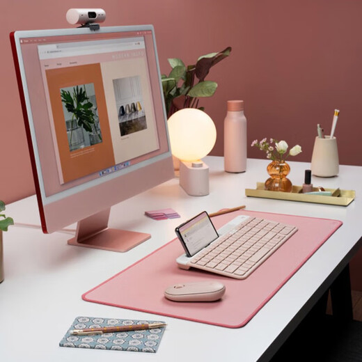 Logitech K580 wireless Bluetooth ultra-thin silent keyboard Office laptop mobile phone Mac tablet iPad Portable dual-mode cross-screen keyboard Multi-device mouse pad Ultra-thin keyboard K580-pink + multiple choice gifts