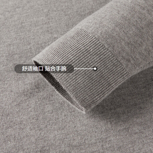 HLA Heilan House brand exclusive long-sleeved sweater for men's light business classic round neck pure wool sweater