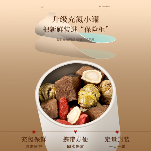Fudonghai American ginseng, Dendrobium, Ganoderma lucidum, wolfberry tea 200g-20 cans gift box Yuanqi and blood health tea for elders
