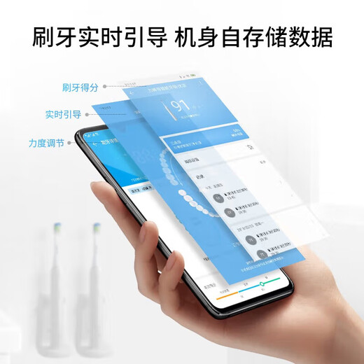 华为智选力博得情侣电动牙刷 智能声波成人电动牙刷双支礼盒套装 鸿蒙智选 情侣教师节礼物(星夜黑+光感白)