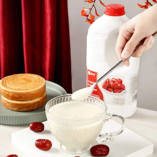 Keqin Mengniu red date yogurt large barrel 1kg*2 barrels family affordable high calcium high concentration breakfast milk 1000g*2 barrels