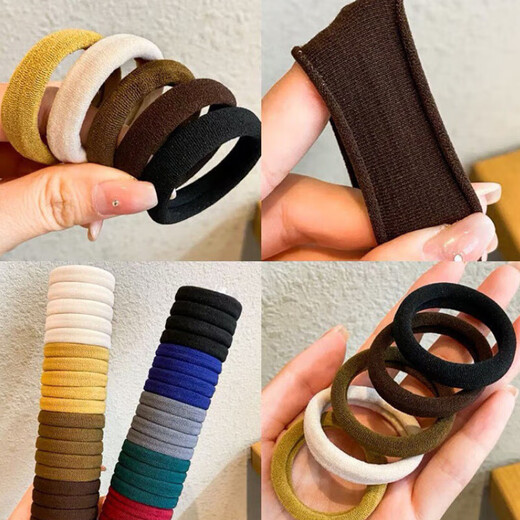 Morning color rubber band headband 80 pieces Seamless hair rope hair tie high elastic rubber band hair holster