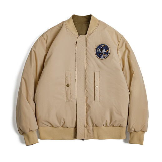 马登工装 美式复古双面穿MA1飞行员夹克棉服夹棉棒球服上衣外套男春季 A面军绿/B面卡其 XL