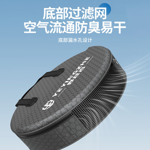 Camper thickened forged carbon pattern round fish protection rubber coated anti-hanging quick-drying special fishing net bag for wild fishing 25cm 2m <Aluminum alloy edge>