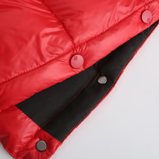 Kangbo [Nouvel An Red] Veste en bas brillante avec un brassard à la mode simple à capuche pour la veste de l'année de vie des femmes RED L (115-125jin [Jin est égal à 0,5 kg]))