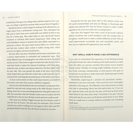现货 原子习惯 英文原版 Atomic Habits 建立好习惯打破坏习惯的简单方法 平装 自我成长 自我提升 心理励志 James Clear 蓝思阅读指数870L