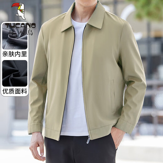 Woodpecker (TUCANO) jacket men's jacket men's 2025 new spring and autumn middle-aged and elderly lapel daddy jacket casual executive jacket N9712 khaki L 175