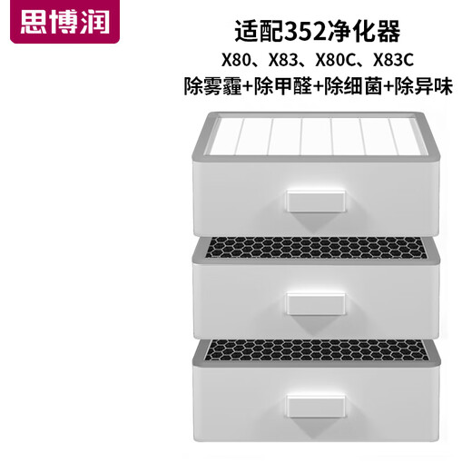 Siborun is suitable for 352 air purifier filter element filter X80 X83 X80C X83C X80/X83 heavy carbon formaldehyde removal upgraded version (bottom layer + middle layer + upper layer)