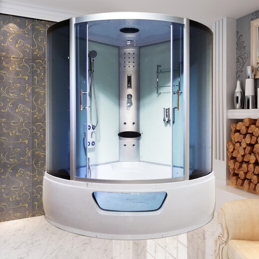 Wulang Machinery (can be installed on the door) shower room bath shower room with bathtub bathroom bathroom sauna room integrated bathtub 90*90*215cm black transparent no steam