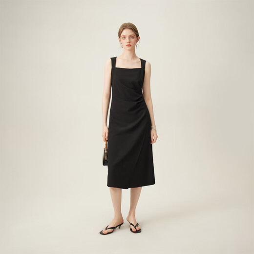 Fan Silan Temperamento francés Diseño de moda Vestido sin mangas para mujeres en el verano 2024 Nuevo 24fs12128 Temperamento Black M