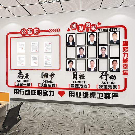 Bulletin de société Bulletin Style Affichage Photo Mur Muryée Motivation Culture Corporate Mur Bureau Mur Mur Decoration 3879-A Acrylique Small